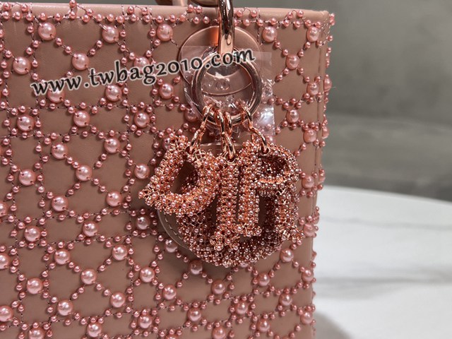 Dior专柜新款迪奥高仿原单Lady四格刺绣半颗珍珠绣金线手提肩背女包 djfk1260